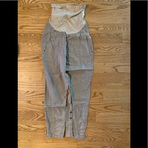 Maternity Full Panel Khakis Button up Capris